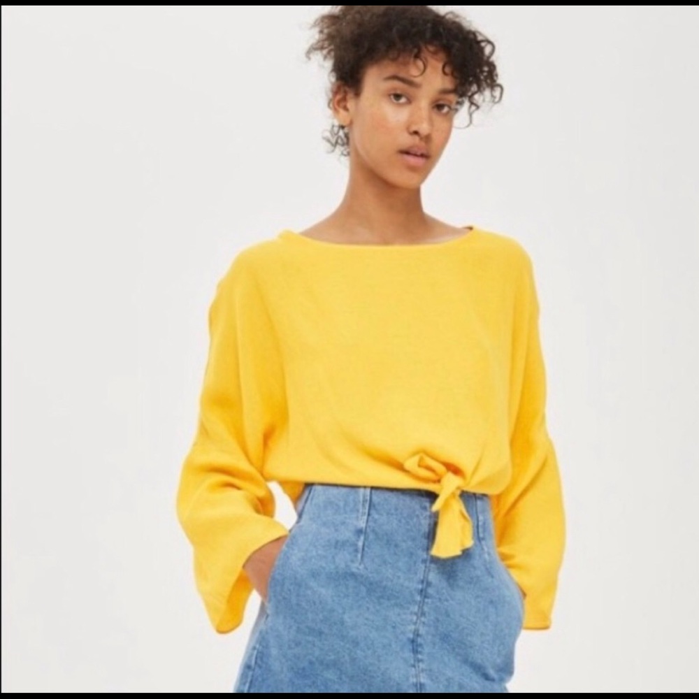 Yellow Topshop Long Sleeve Top